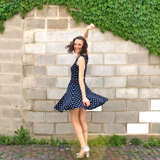 wallis navy polka dot dress