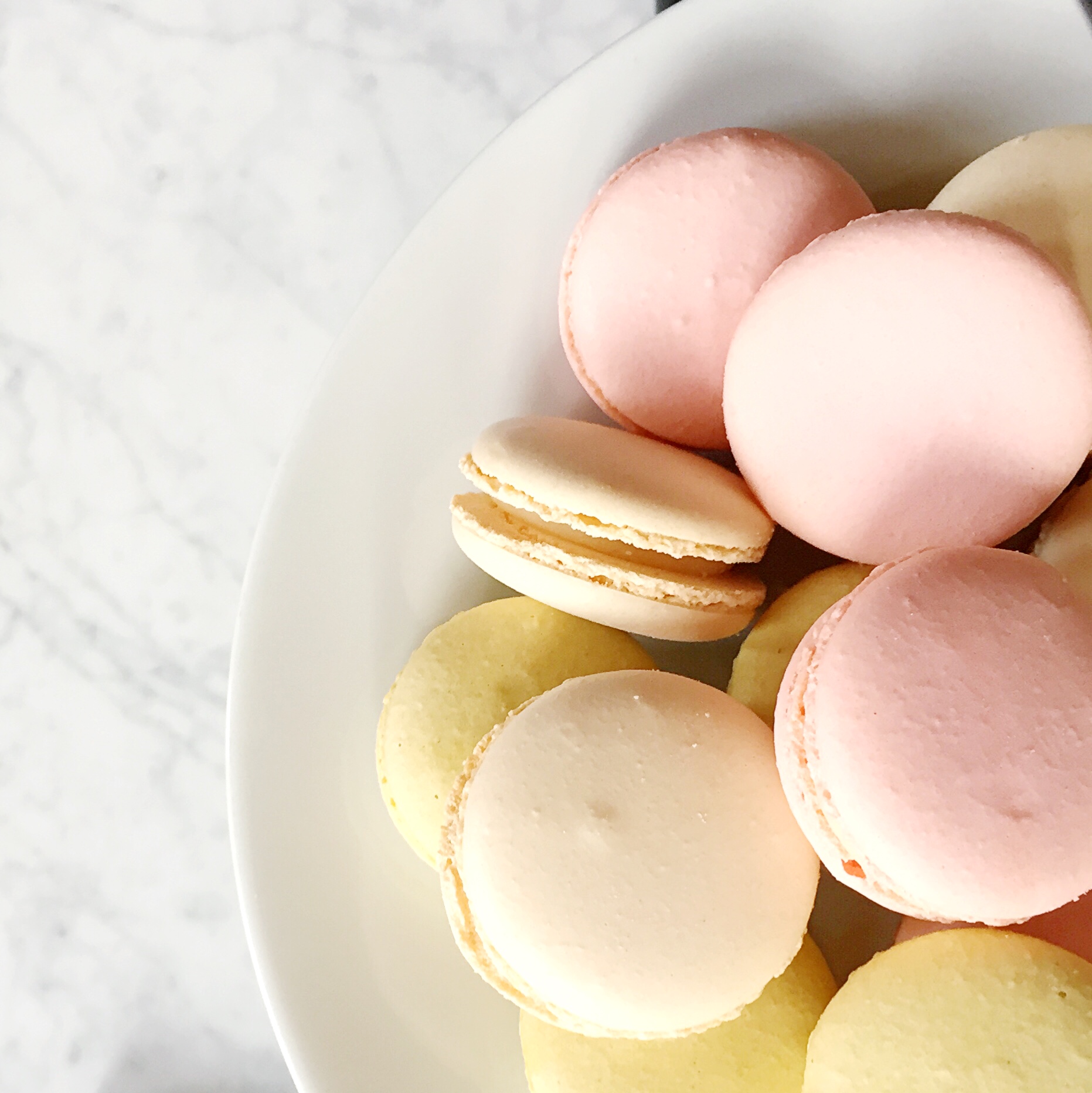 Colorful macarons on a plate