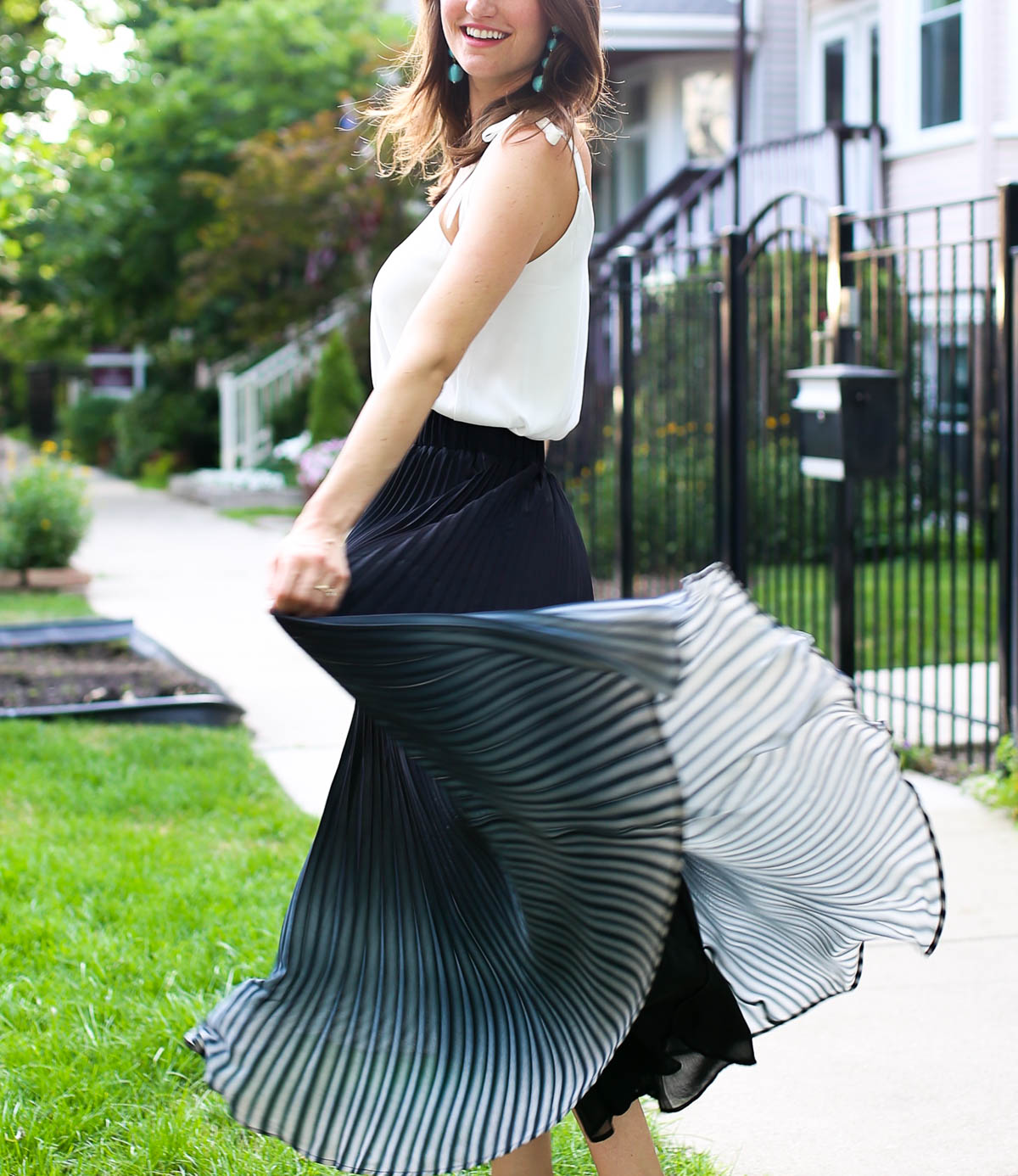 ombre pleated maxi dress