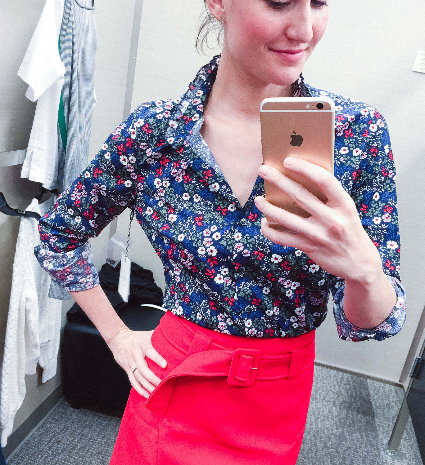 1901 Ruffled Floral Cotton Blouse