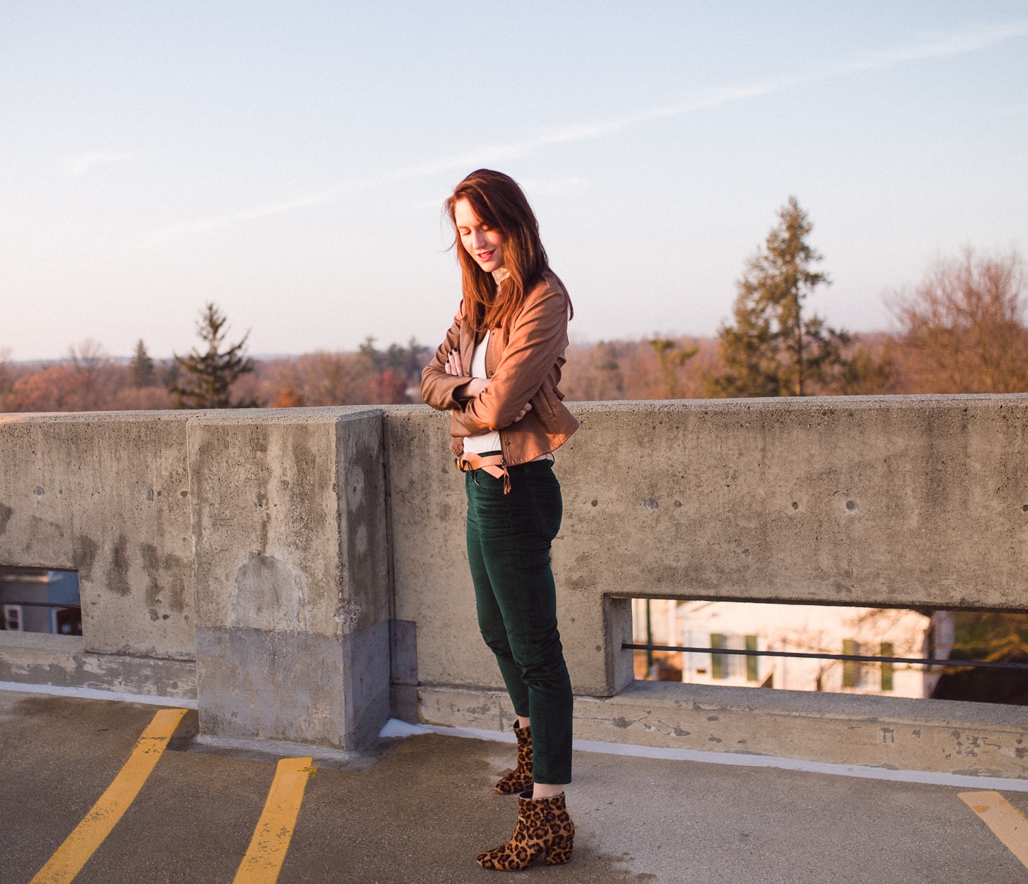 Booties: Block Heel Leopard Booties.