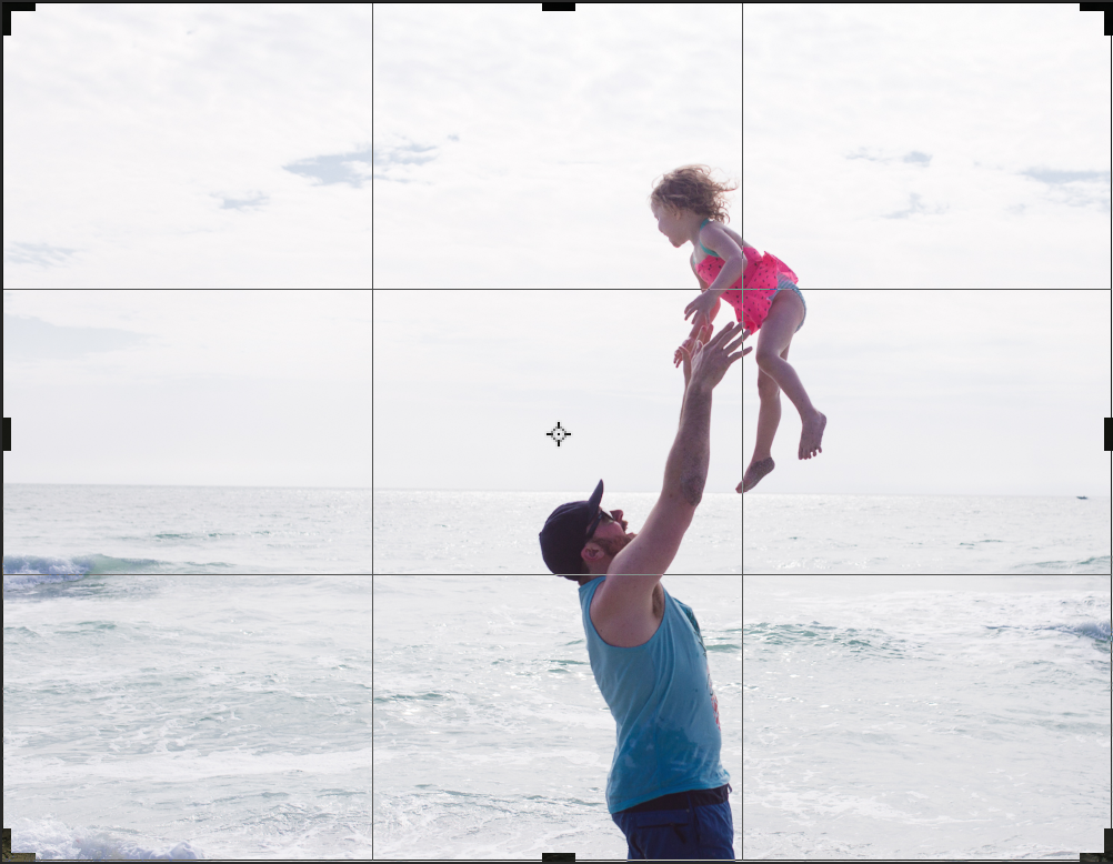 The focal of the photo, Grace, was intentionally placed at a "Rule of thirds" point of intersection.