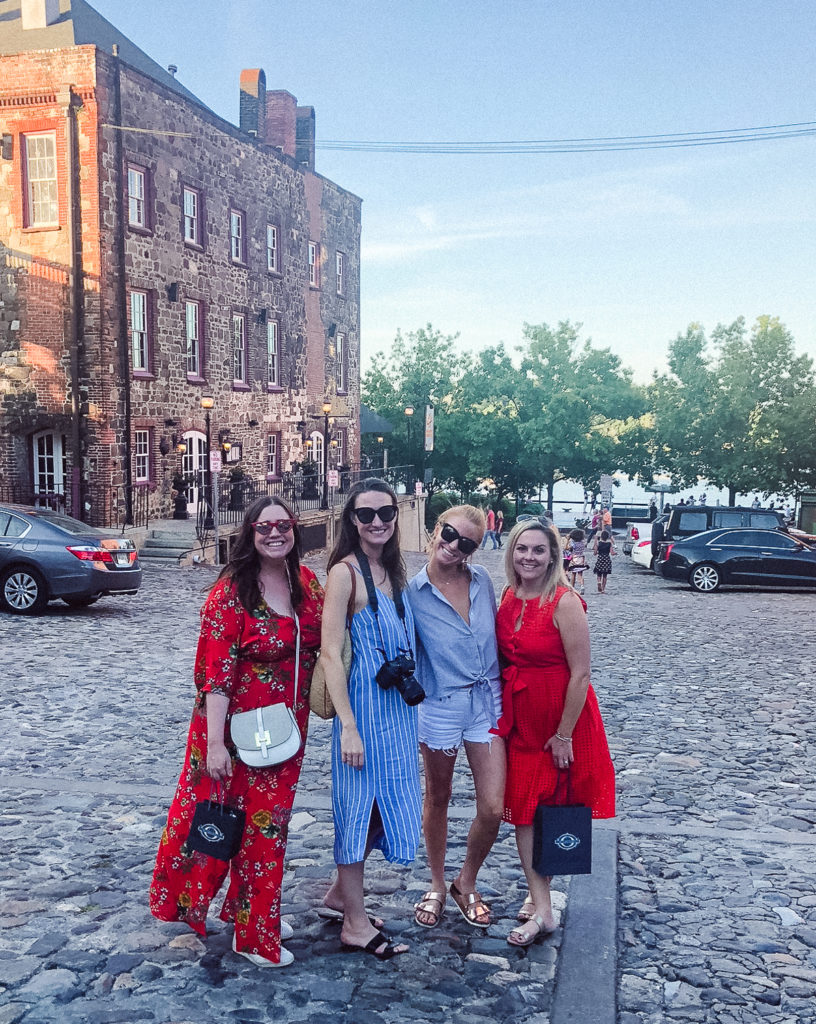 Cobblestone streets near the Riverfront.