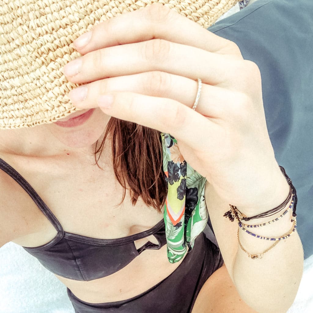 Swimsuit is c/o SummerSalt.