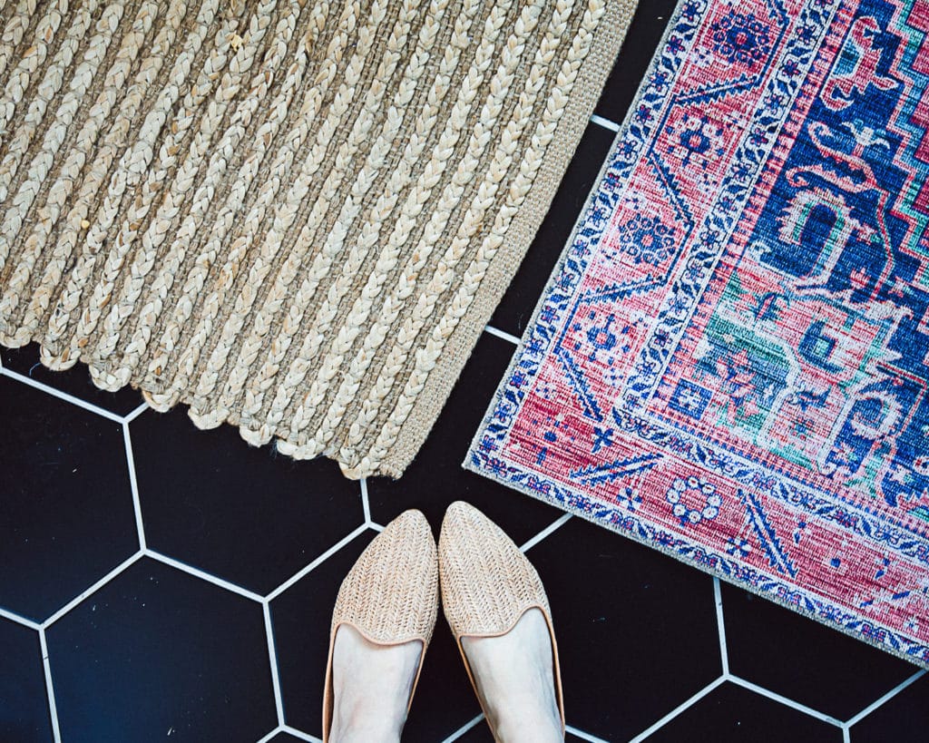 Boho home decor, Jute rug, moroccan rug, Dolce Vita raffia mules