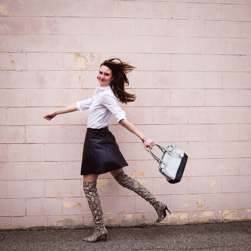 snakeskin boots outfit