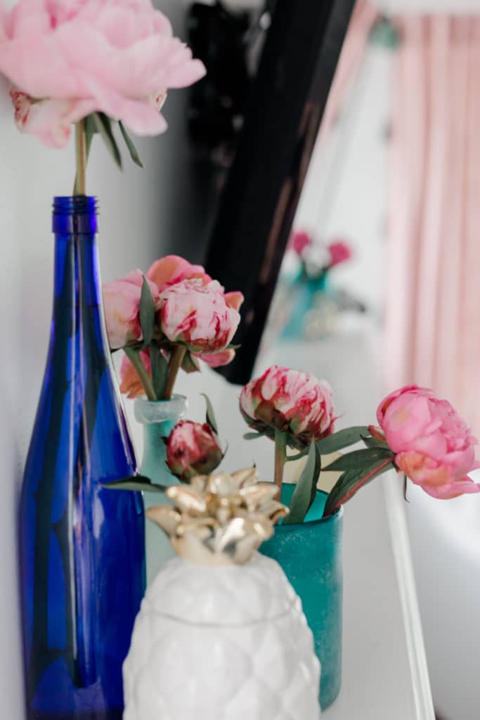 Peonies in vases