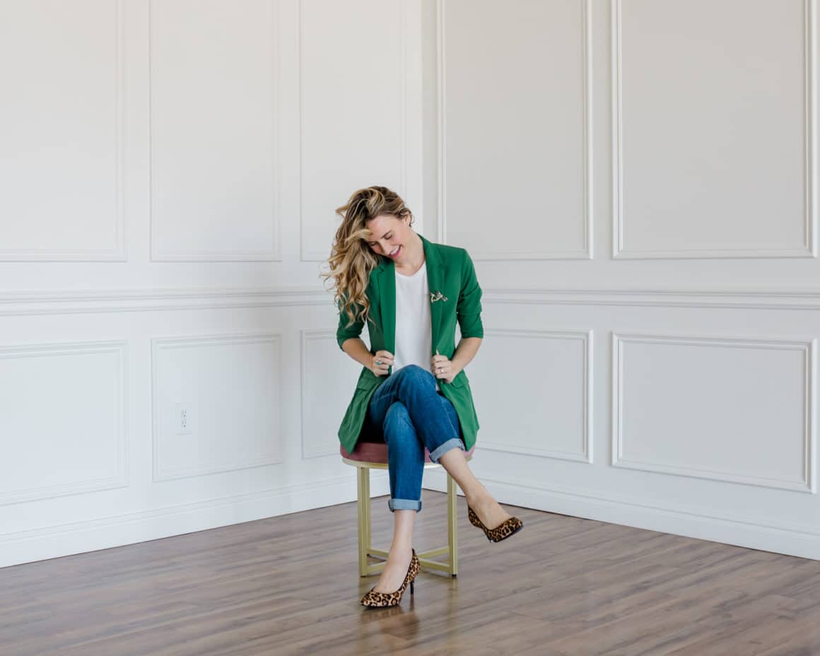 Emerald Blazer, Isn't That Charming, Leopard Heels