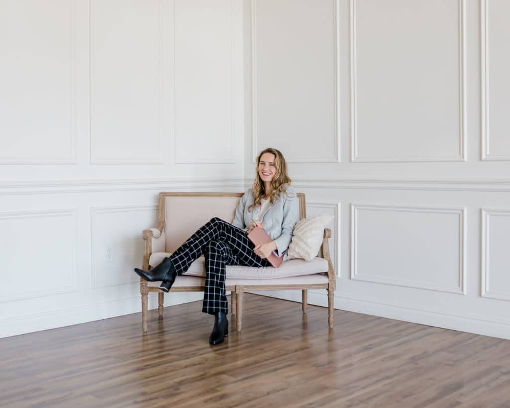 Grey blazer and plaid pants, black booties