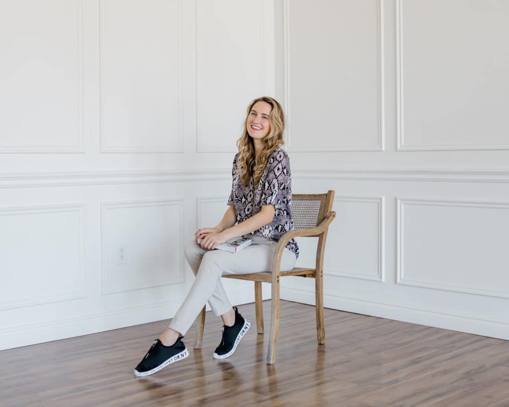 Snakeskin blouse and sneakers, how to style snakeskin