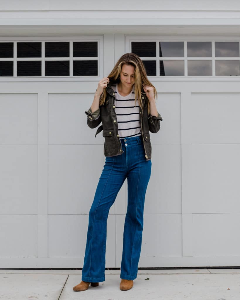 Utility Jacket, Madewell Tee, Summer to fall fashion transition