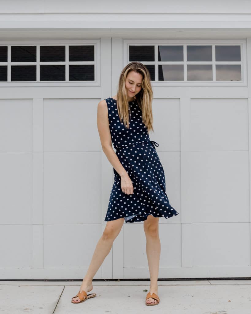 Polka Dot dress, Steven sandals