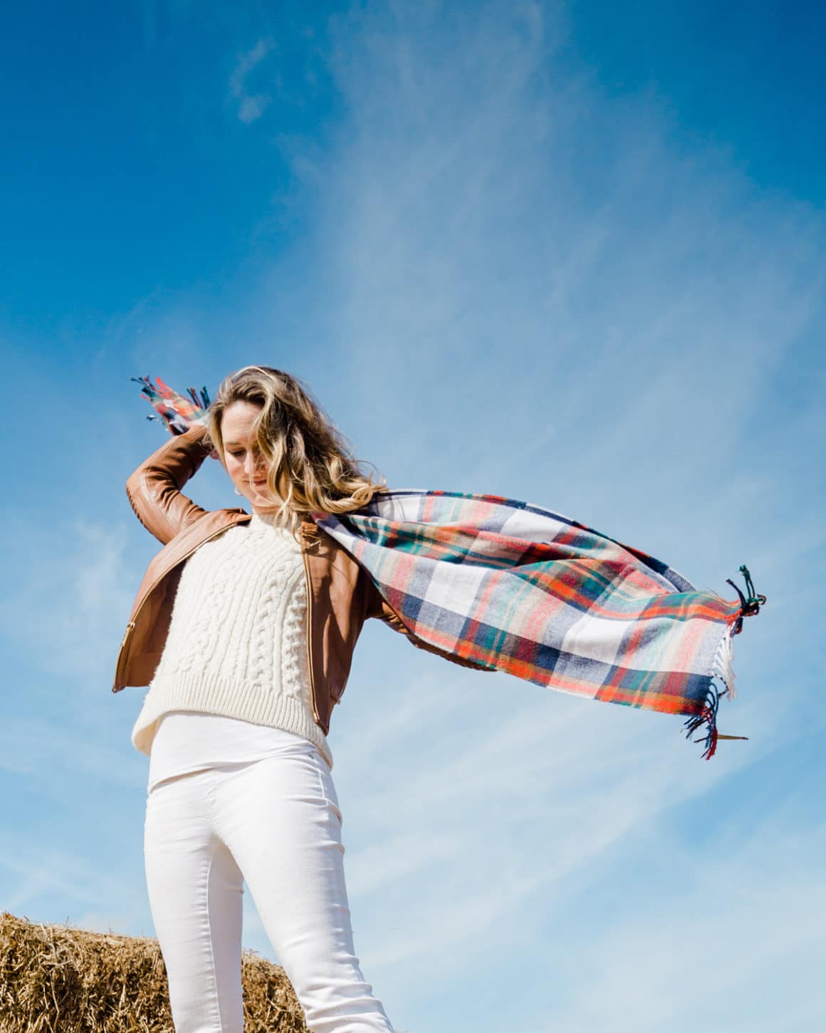 Plaid scarf and chunky sweater Plaid scarf and chunky sweater | A Fairy Tale Fall Bucket List