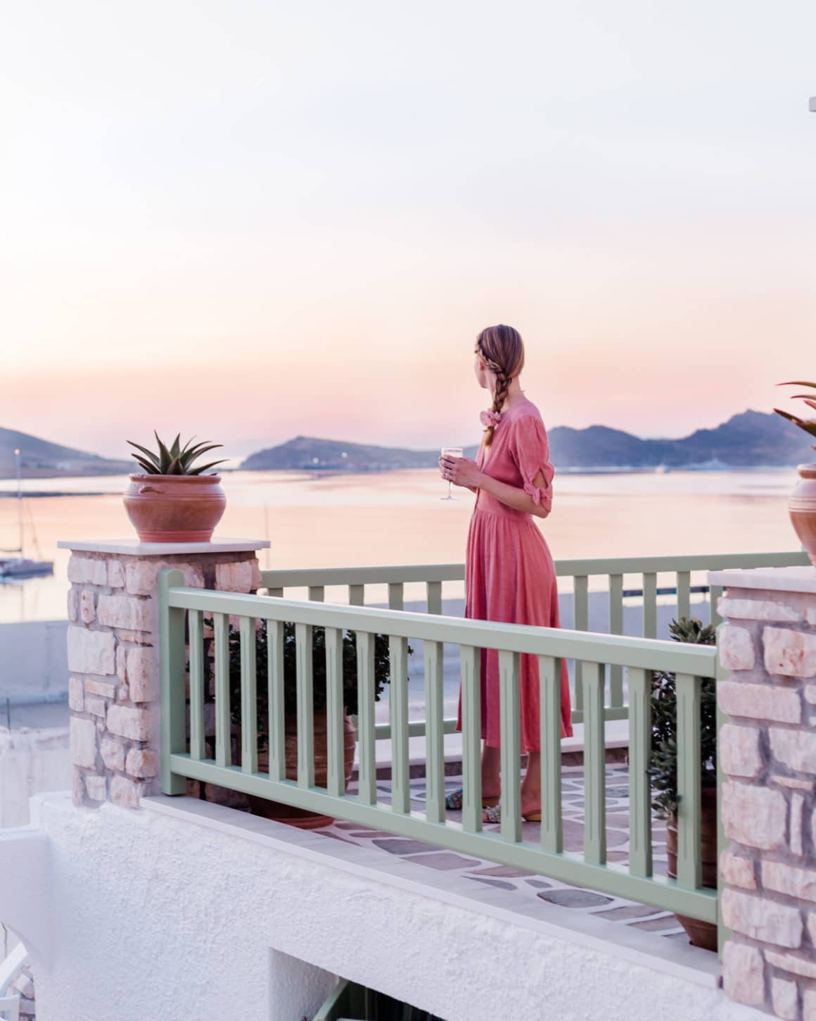 Watching the sunset in Naoussa, Paros