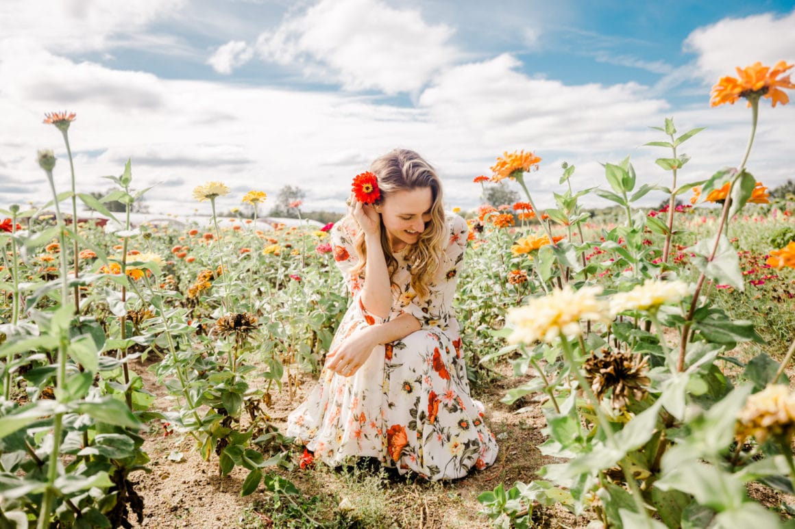 Sitting in a flower field Sitting in a flower field, Top Michigan Bloggers, Floral print maxi dress, Lela Rose Dress
