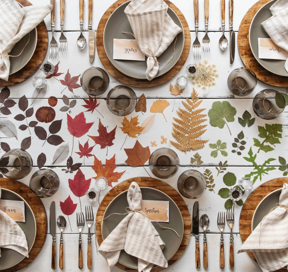 Leaves Thanksgiving table decor Leaves as Thanksgiving table decor