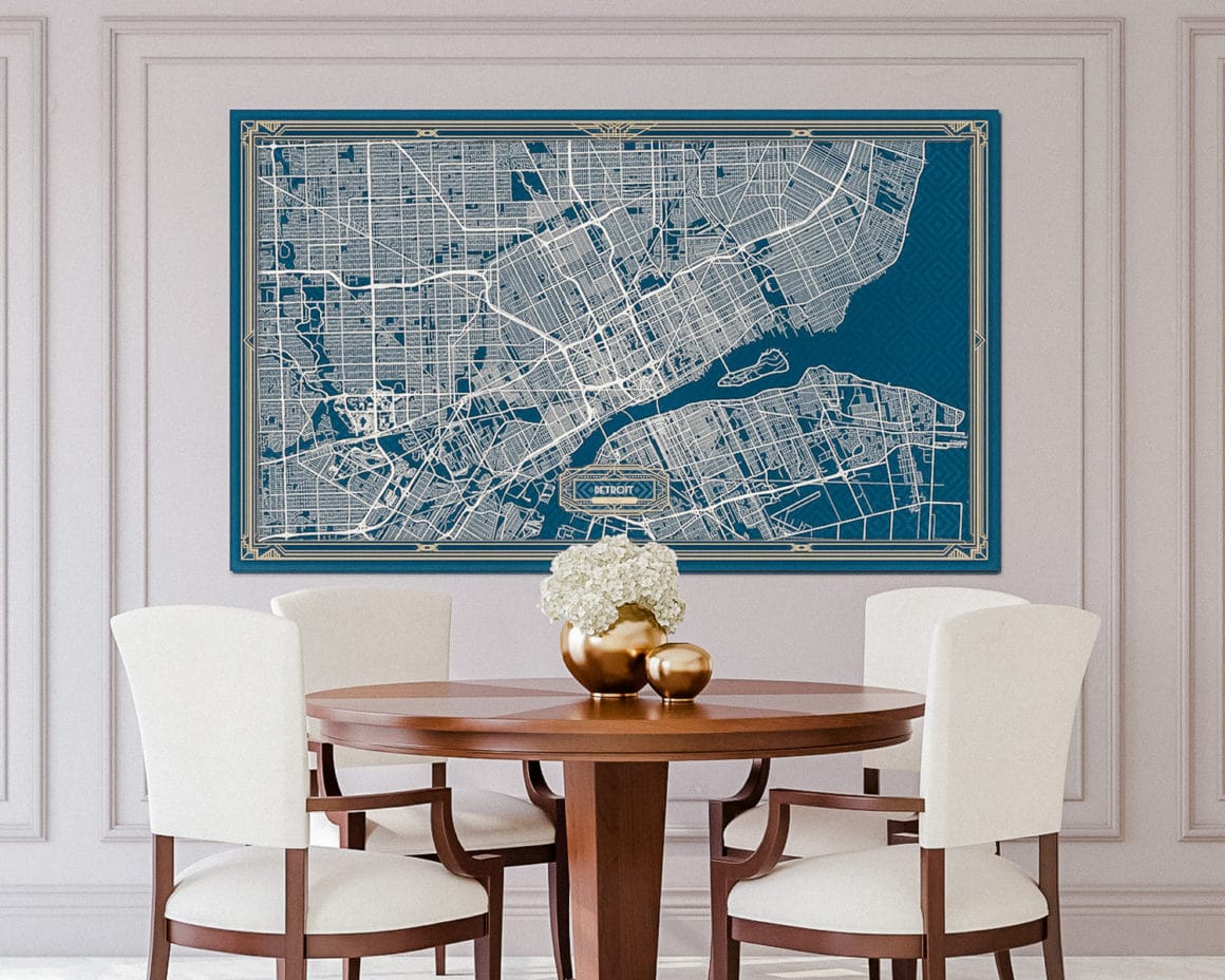 large Detroit map Gifts for grandparents, large Detroit map, custom map
