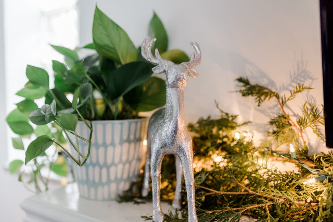 Silver reigndeer on mantle Silver reigndeer on mantle