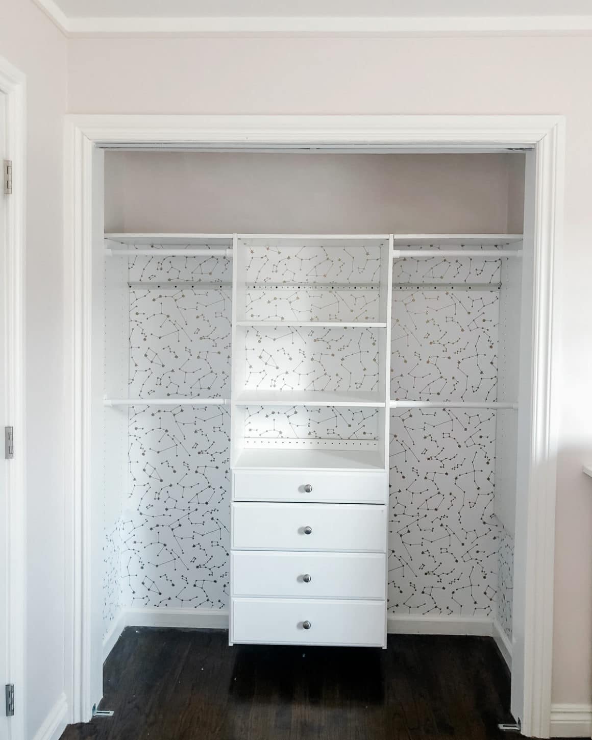 Kid's Closet Makeover with Removable Wallpaper! • Mindfully Gray