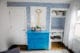 Bright blue dresser, safari nursery room, baby boy's nursery reveal, modern nursery, accent wall | Modern Safari Nursery Decor